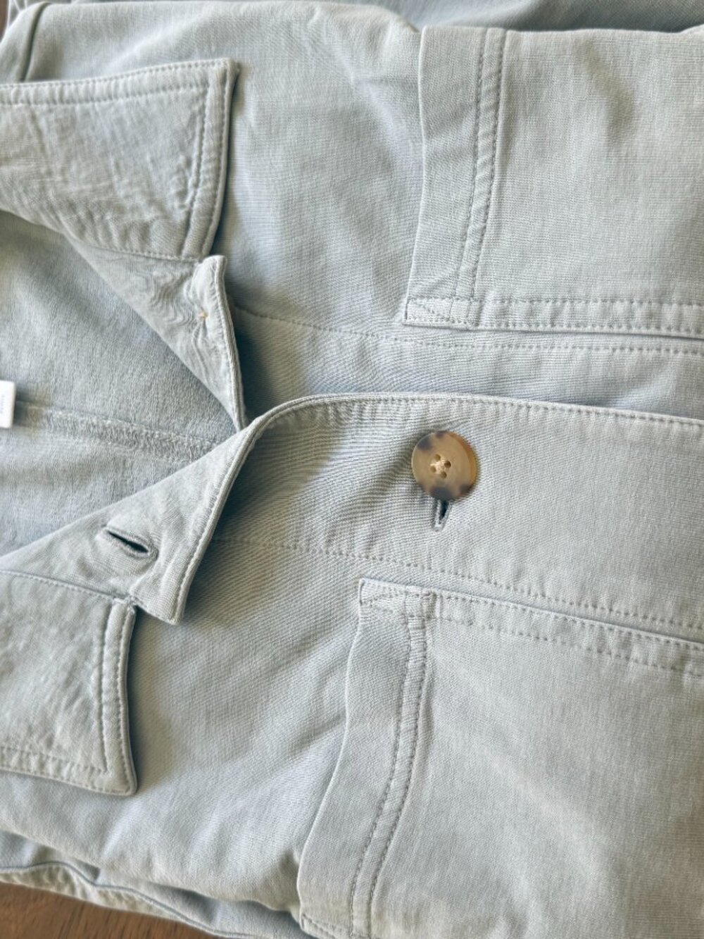 J.Jill Light Sage Utility Jacket | Women's Medium Petite | Cotton Blend Shacket - Picture 3 of 5